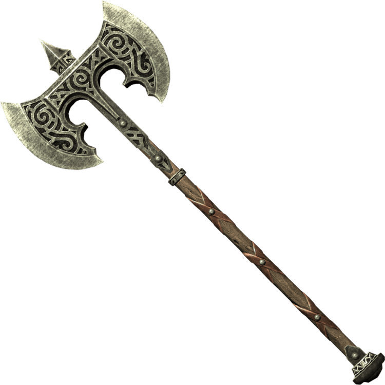 Steel Battleaxe of Fiery Souls, one of the best battleaxes in Skyrim