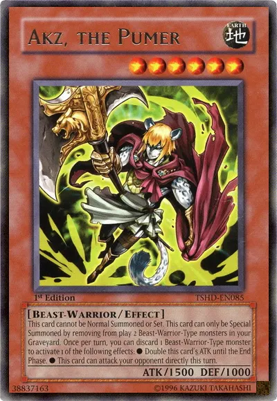 Akz the Pumer, one of the best beast warrior type monsters in Yugioh