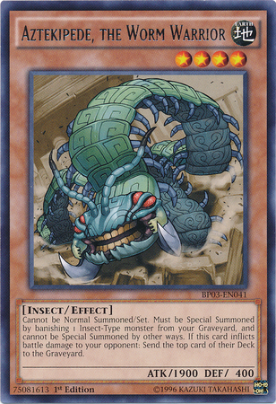 Aztekipede the Worm Warrior, one of the best Yugioh insect type monsters