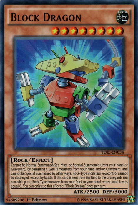 Block Dragon, one of the best Rock type Yugioh monsters