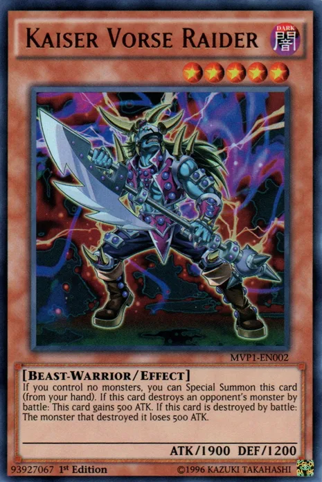 Kaiser Vorse Raider, one of the best beast warrior type monsters in Yugioh