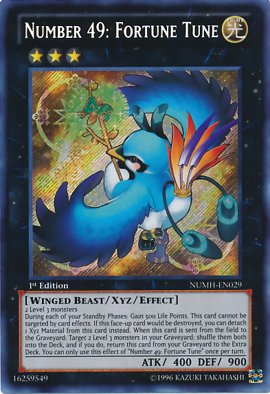 Number 49: Fortune Tune, one of the best yugioh winged beast type monsters