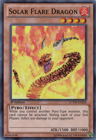 Solar Flare Dragon, one of the best Yugioh pyro type monsters