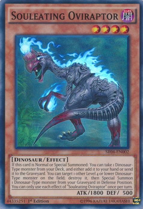Souleating Oviraptor, one of the best yugioh dinosaur type monsters