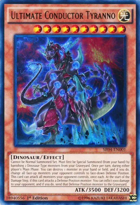 Ultimate Conductor Tyranno, by far the best dinosaur type monster in Yugioh