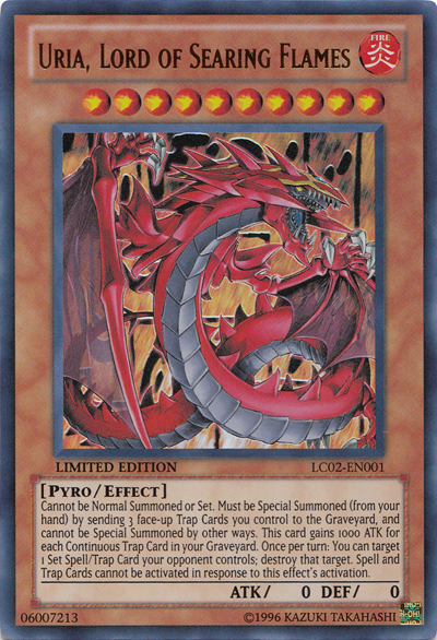 Uria Lord of Searing Flames, one of the best Yugioh pyro type monsters