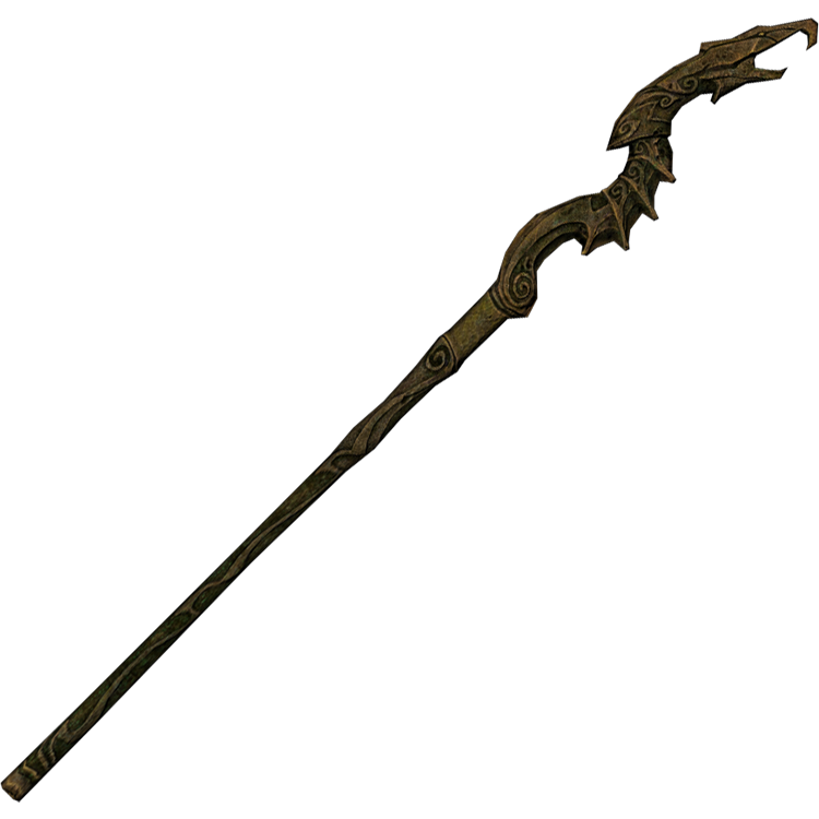 Dragon Priest Staff (Wall of Fire), one of the best staves in Skyrim