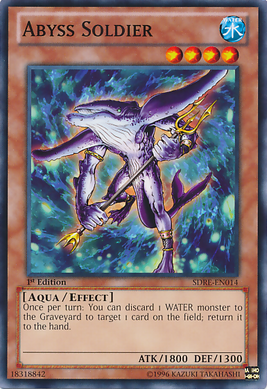 Abyss Soldier, one of the best aqua type monsters in Yugioh