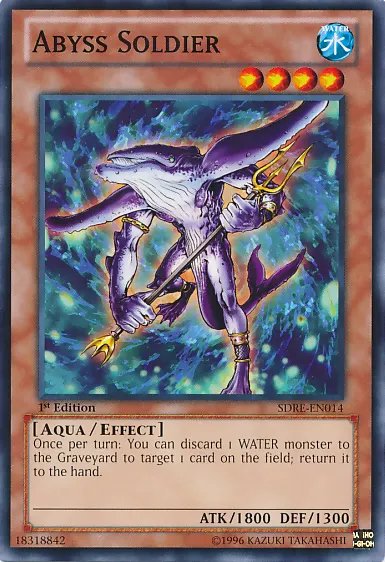 Abyss Soldier, one of the best aqua type monsters in Yugioh