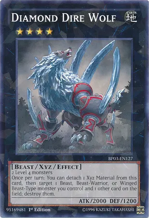 Diamond Dire Wolf, one of the best beast type monsters in Yugioh