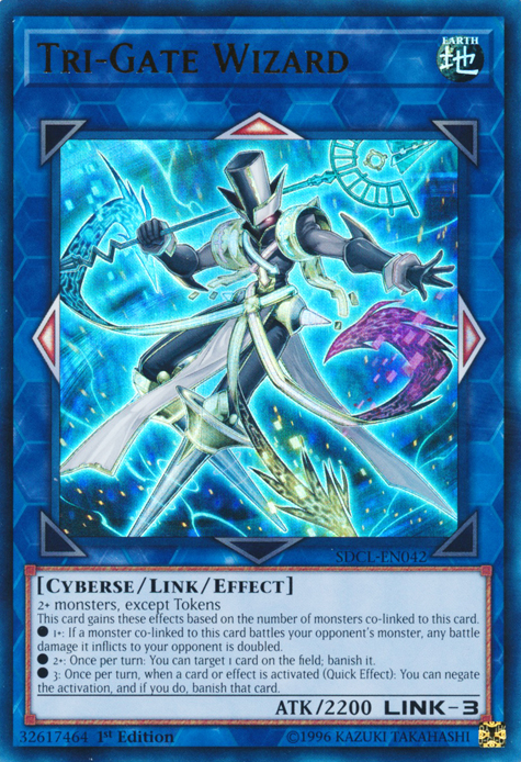 Tri-Gate Wizard, one of the best Link monsters in Yugioh
