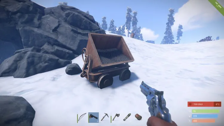 Cave cart, you can find loot there in Rust