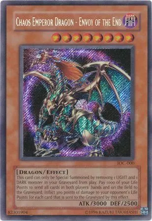 Chaos Emperor Dragon - Envoy of the End, one of the best banned cards in Yugioh