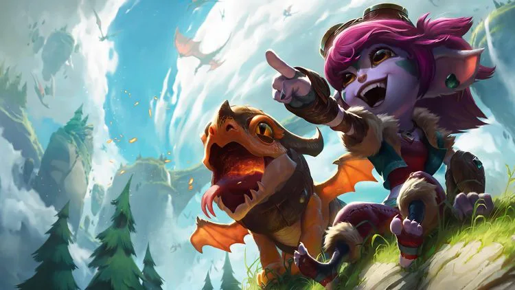 Dragon Trainer Tristana, one of the best splash arts in League of Legend history