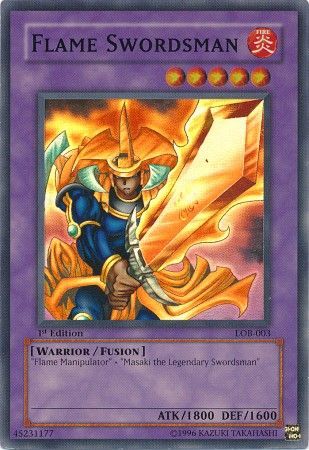 Flame Swordsman, one of the most nostalgic Yugioh cards