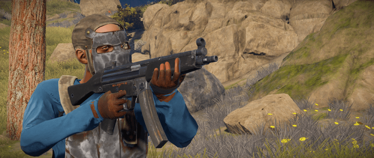 MP5A4, one of the best guns in Rust