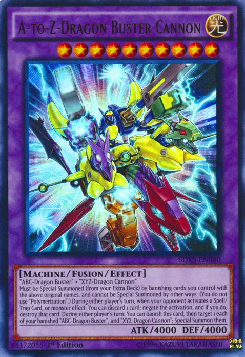 A-to-Z Dragon Buster Cannon, one of the most powerful Yugioh monsters
