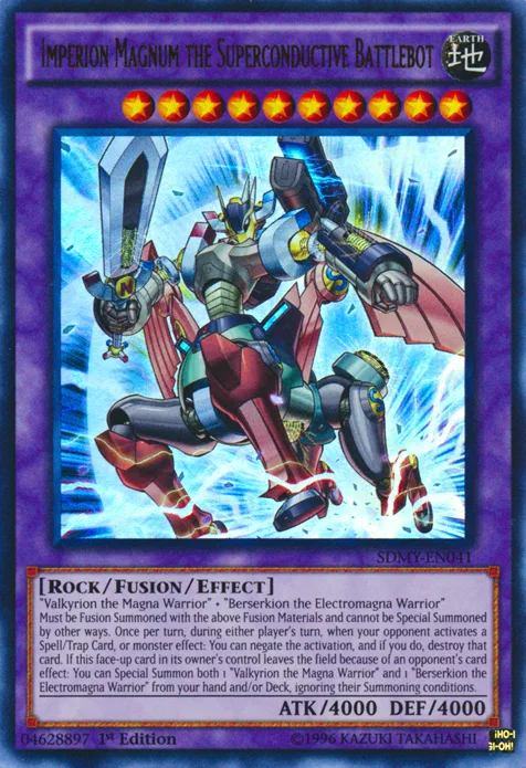 Imperion Magnum the Superconductive Battlebot, one of the most powerful Yugioh monsters