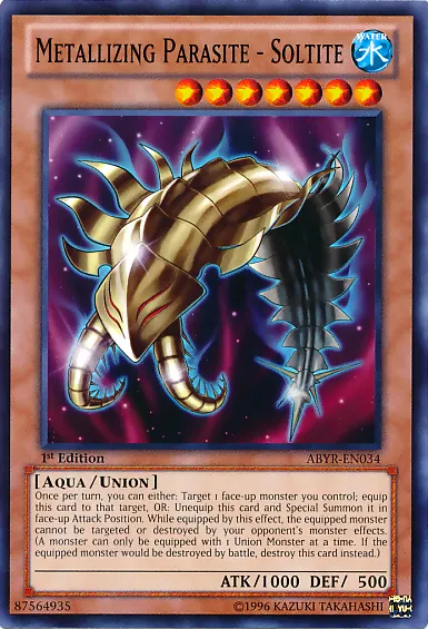 Metallizing Parasite Soltite, one of the best union monsters in Yugioh