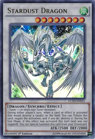 Stardust Dragon, one of the best synchro monsters in Yugioh
