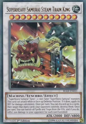Superheavy Samurai Steam Train King, one of the most powerful Yugioh monsters