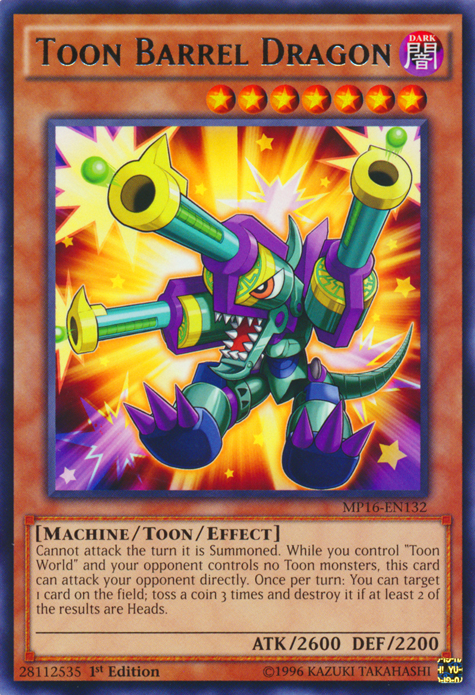 Toon Barrel Dragon, one of the best toon monsters in Yugioh