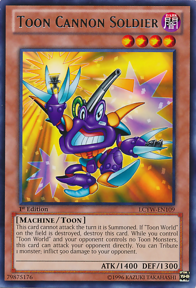 Toon Cannon Soldier, one of the best toon monsters in Yugioh