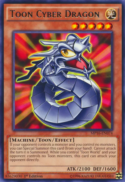 Toon Cyber Dragon, one of the best toon monsters in Yugioh