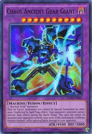 Chaos Ancient Gear Giant, one of the most powerful Yugioh monsters