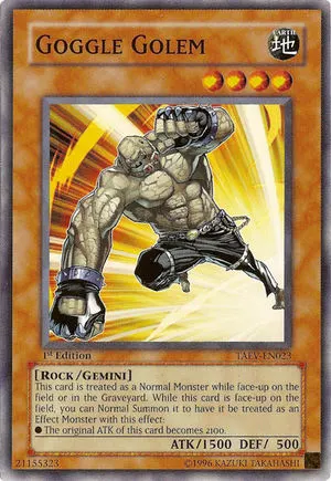 Goggle Golem, one of the best gemini monsters in Yugioh