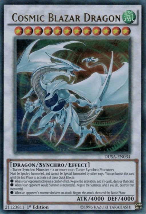 Cosmic Blazar Dragon, one of the best level 12 monsters in Yugioh