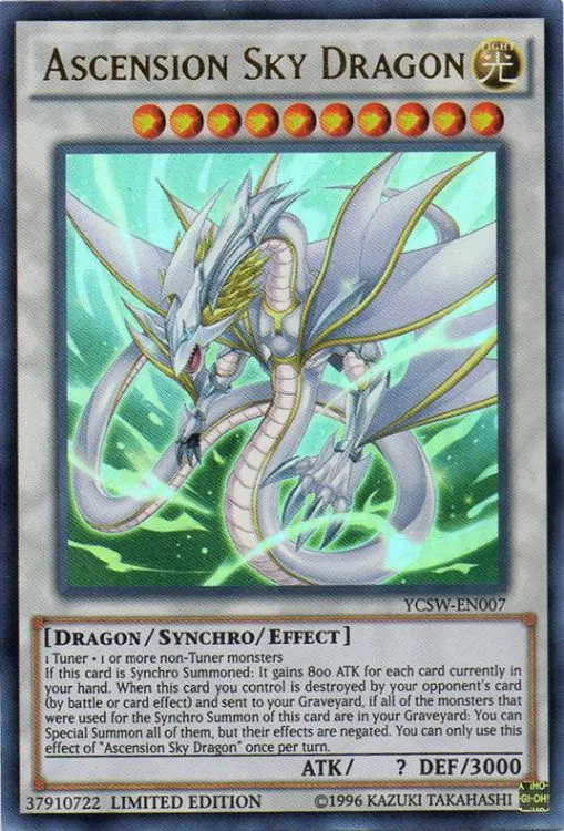 Ascension Sky Dragon, one of the best level 10 monsters in Yugioh