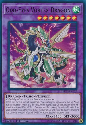 Odd-Eyes Vortex Dragon, one of the best fusion monsters in Yugioh