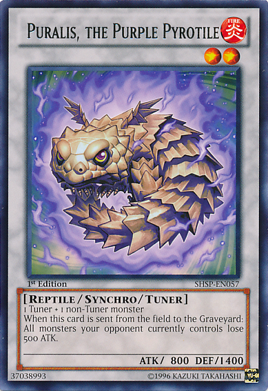 Puralis The Purple Pyrotile, one of the best level 2 monsters in Yugioh