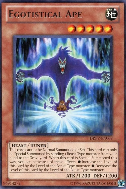 Egotistical Ape, one of the best level 5 monsters in Yugioh