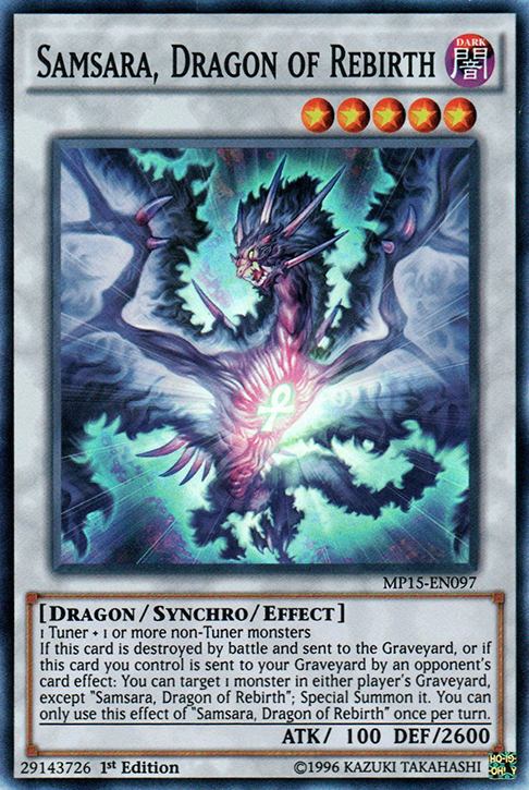 Samsara Dragon of Rebirth, one of the best level 5 monsters in Yugioh