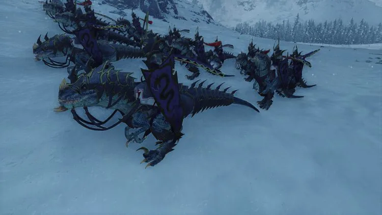 Cold One Dread Knights, one of the best Dark Elf units in TOTAL WAR: WARHAMMER