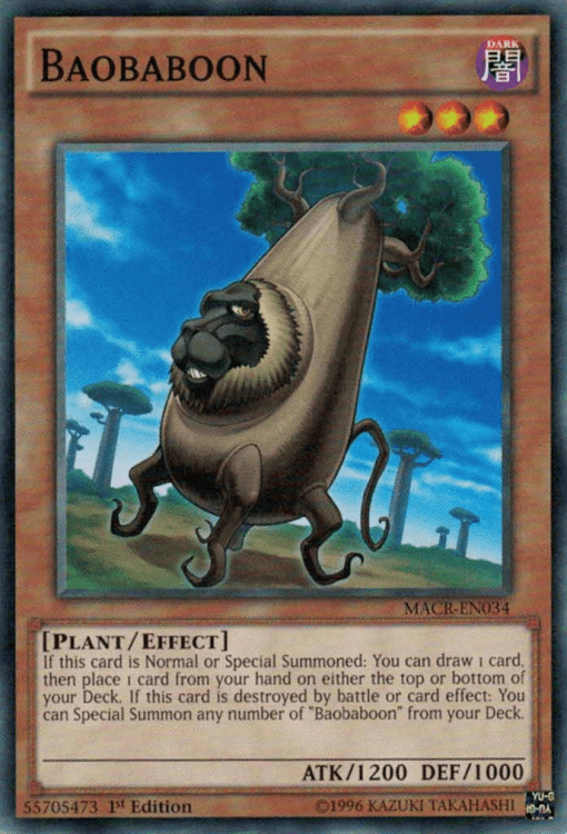 Baobaboon, one of the best level 3 monsters in Yugioh
