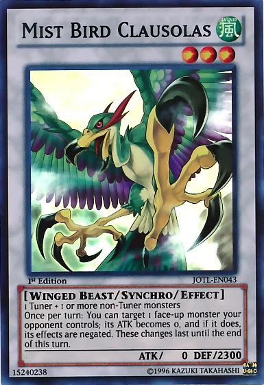 Mist Bird Clausolas, one of the best level 3 monsters in Yugioh