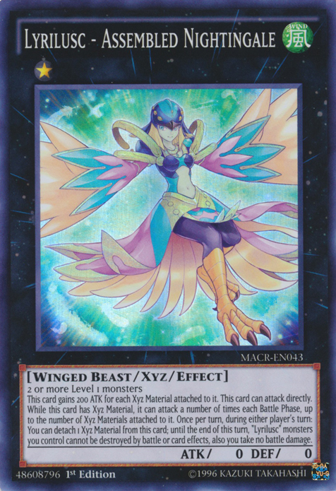 Lyrilusc - Assembled Nightingale, one of the best rank 1 XYZ monsters in Yugioh