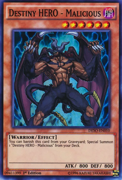 Destiny HERO - Malicious, one of the best HERO monsters in Yugioh