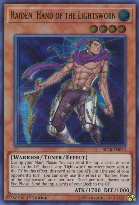 Raiden, Hand of the Lightsworn, one of the best mill cards in Yugioh