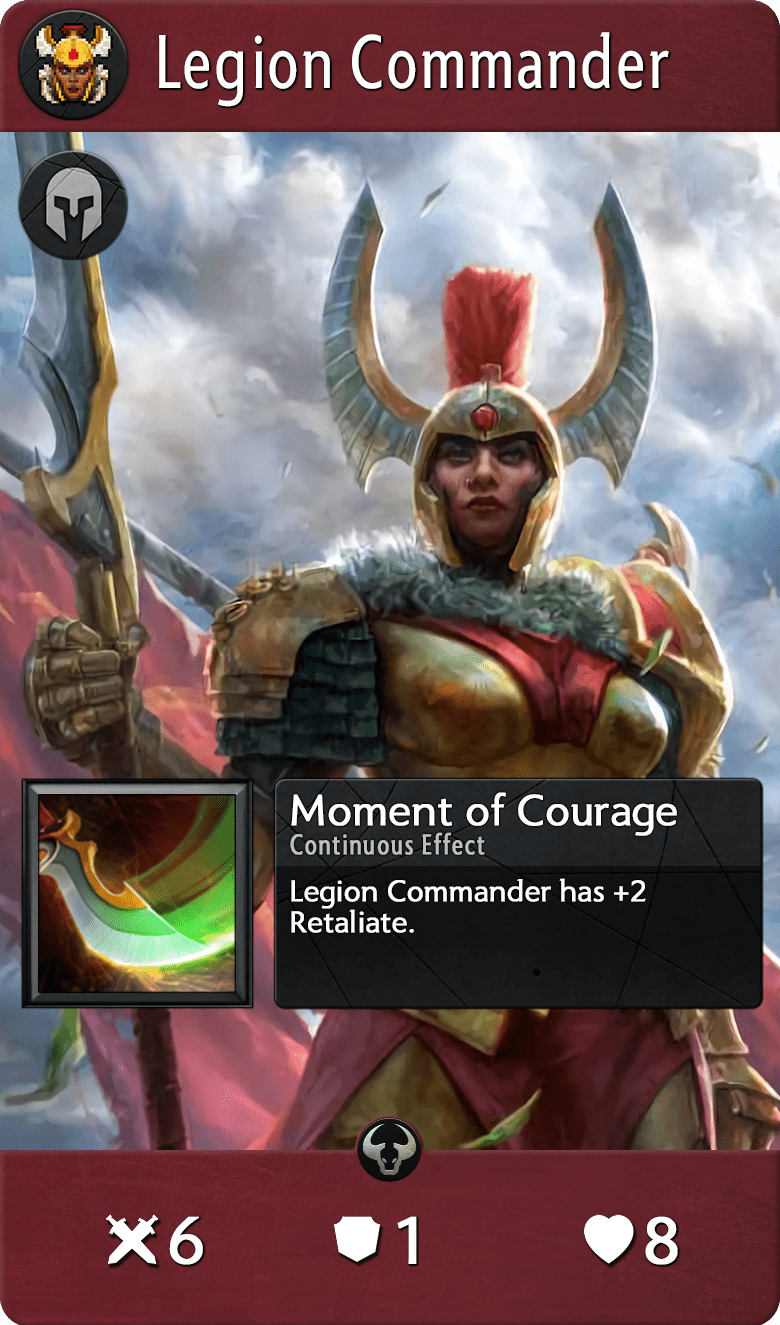 Legion Commander, one of the best heroes in Artifact