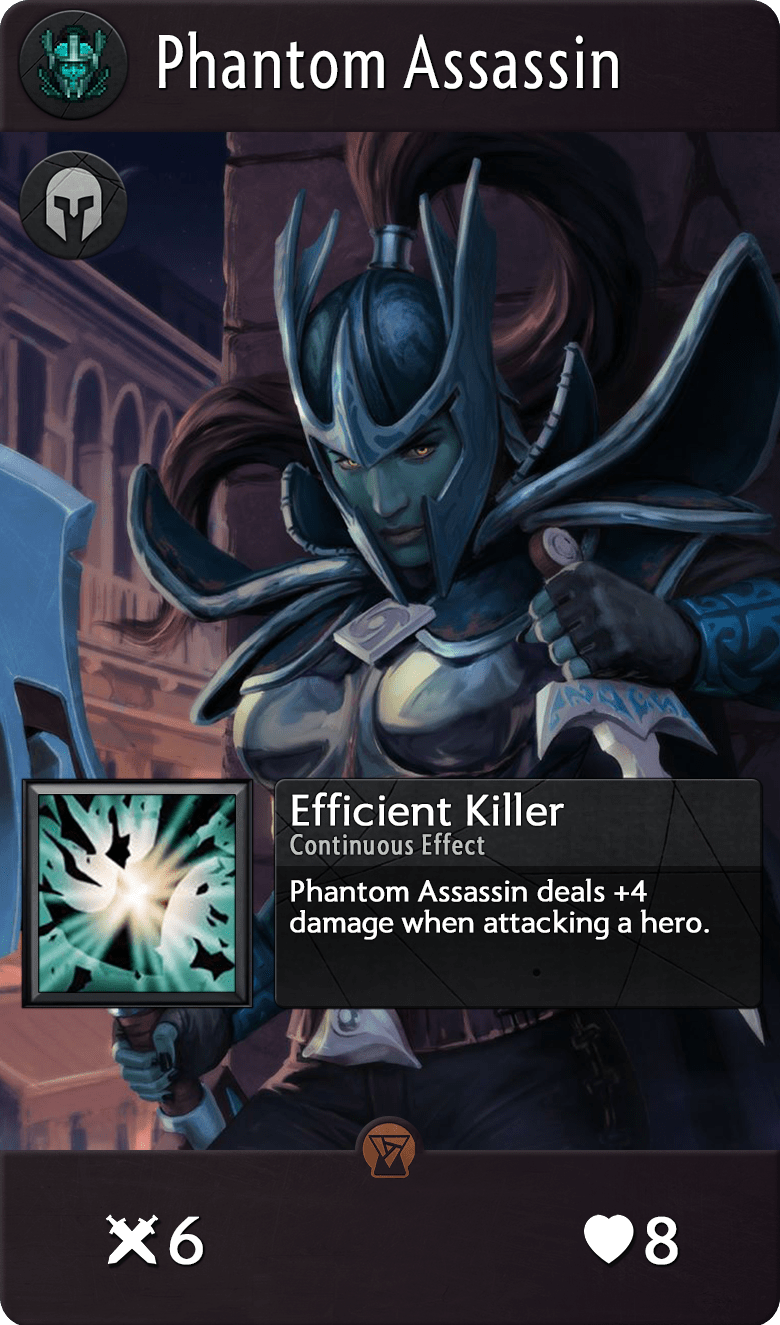 Phantom Assassin, one of the best heroes in Artifact
