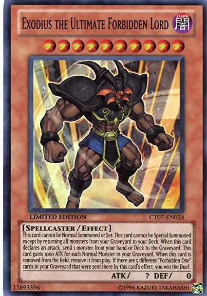Exodius the Ultimate Forbidden Lord, one of the best win conditions in Yugioh