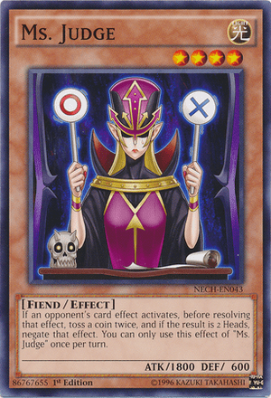 Ms. Judge, one of the best coin flip cards in Yugioh