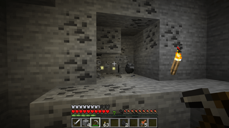 Minecraft Coal Mining With a Steel Pickaxe