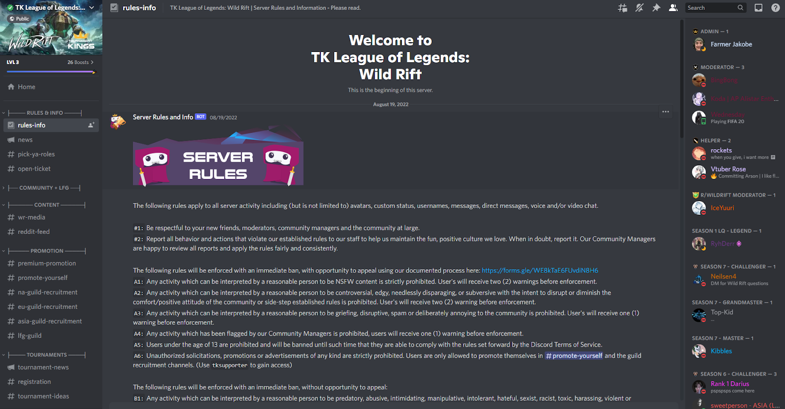 Public Discord Servers tagged with Wild Rift