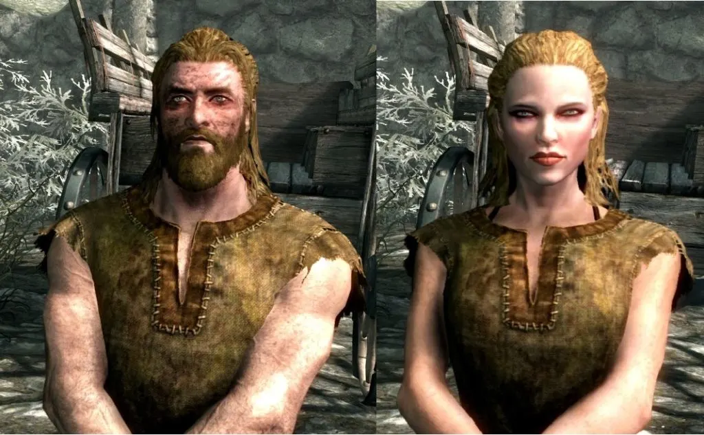 Skyrim Nord Race Male and Female Gender