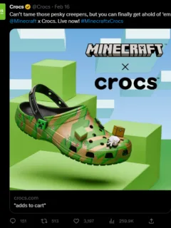 minecraft x crocs